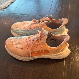 HOKA Carbon X 3 Sneakers in Blue/Orange Size 8.5